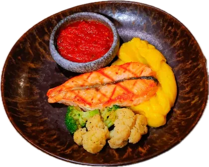 Oven Baked Salmon with Mashed Potato